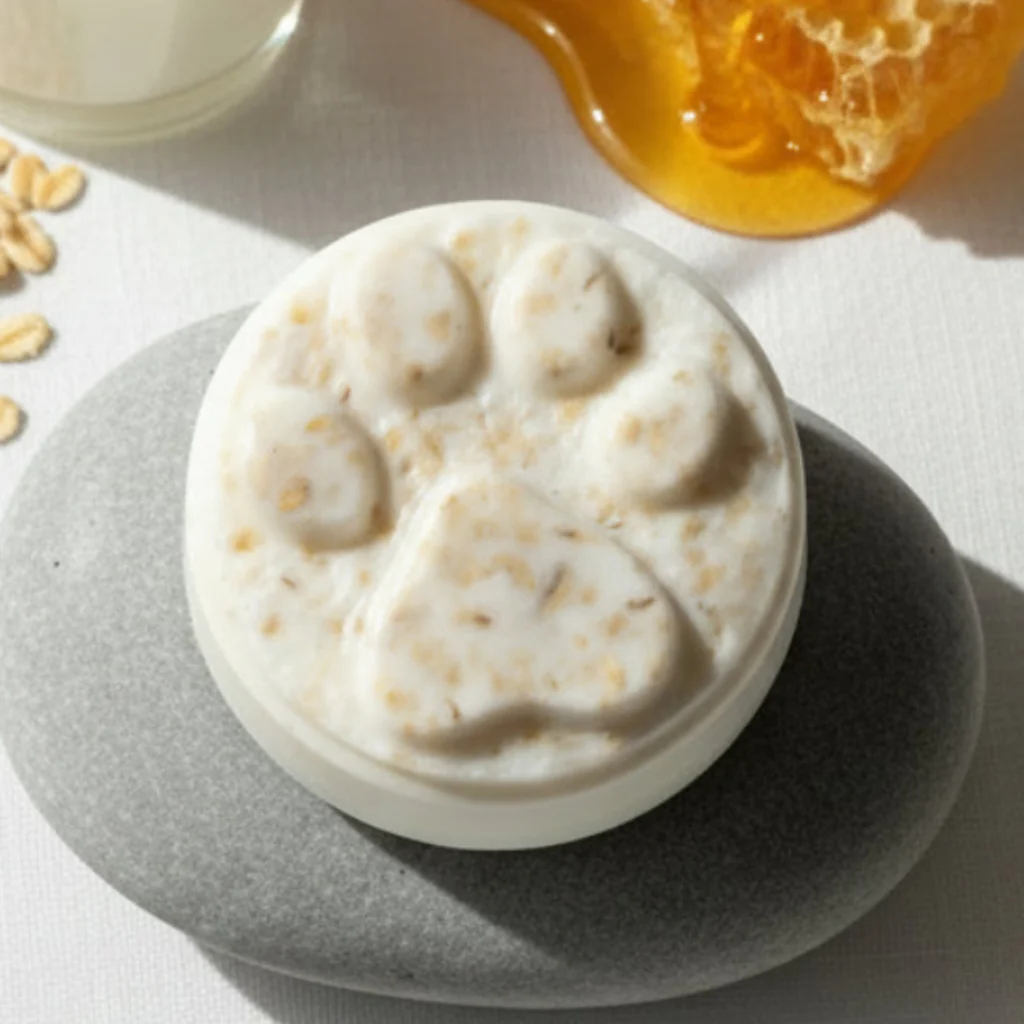 Pet Shampoo Bar 5 oz. Round Oatmeal Milk & Honey