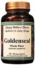 Goldenseal Whole Plant Powder 100 - 250 mg Capsules